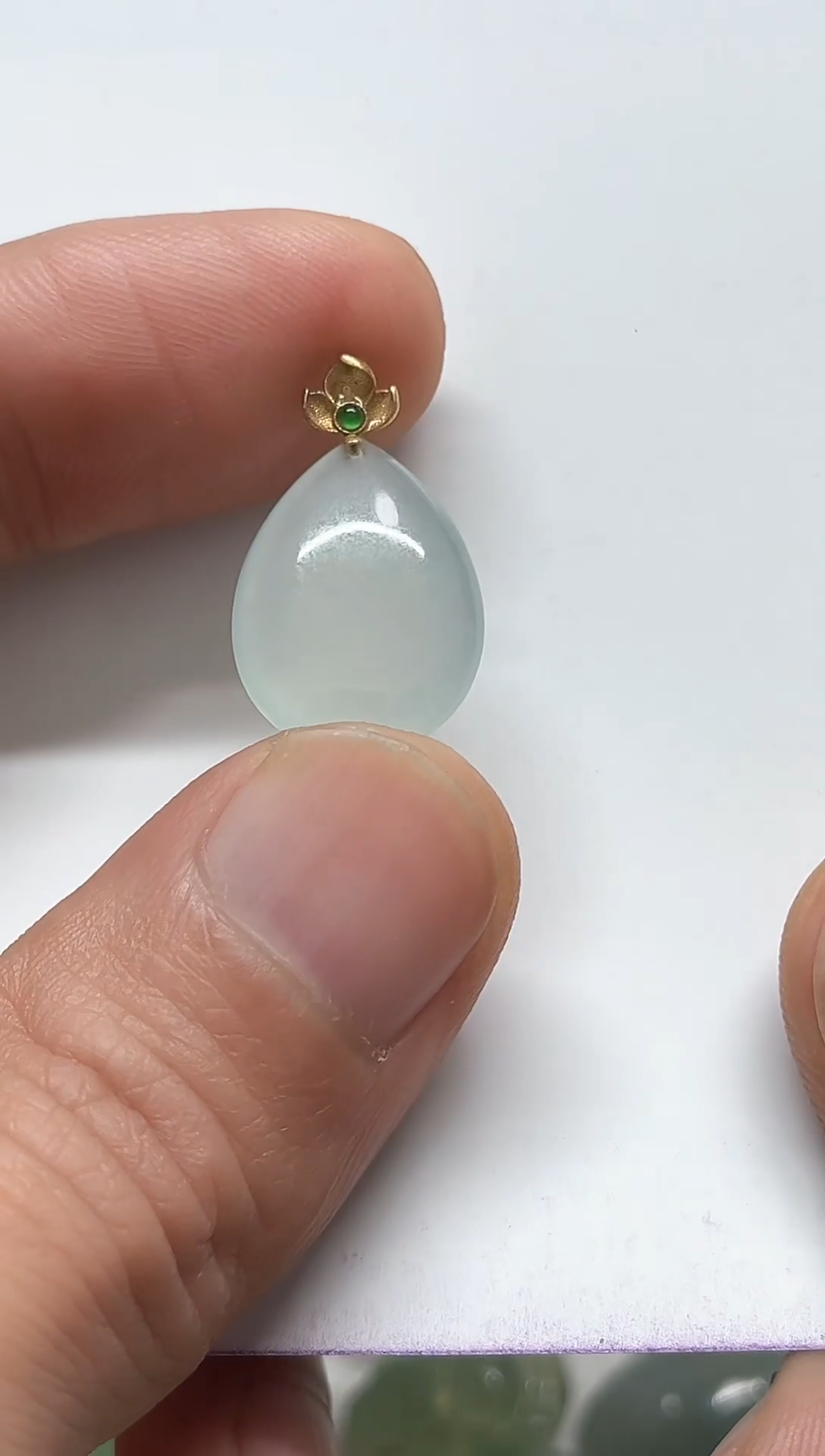 【闪购商品】翡翠颈饰18K金镶嵌天然缅甸A货翡翠吊坠