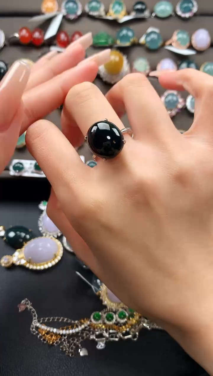 【闪购商品】翡翠戒指银S925镶嵌3643765