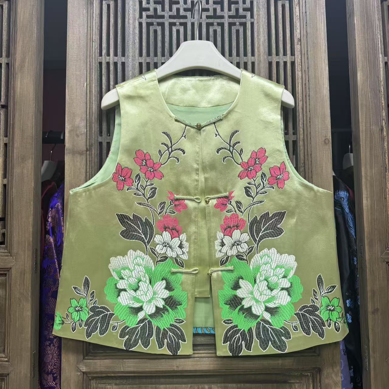 云喜原创老缎双层福利小马甲06