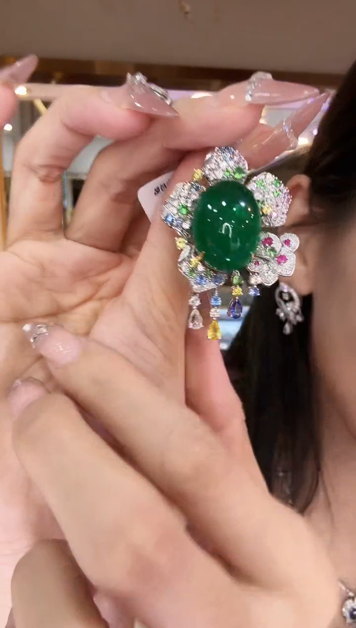 铂Pt950镶嵌吊坠祖母绿250808110029