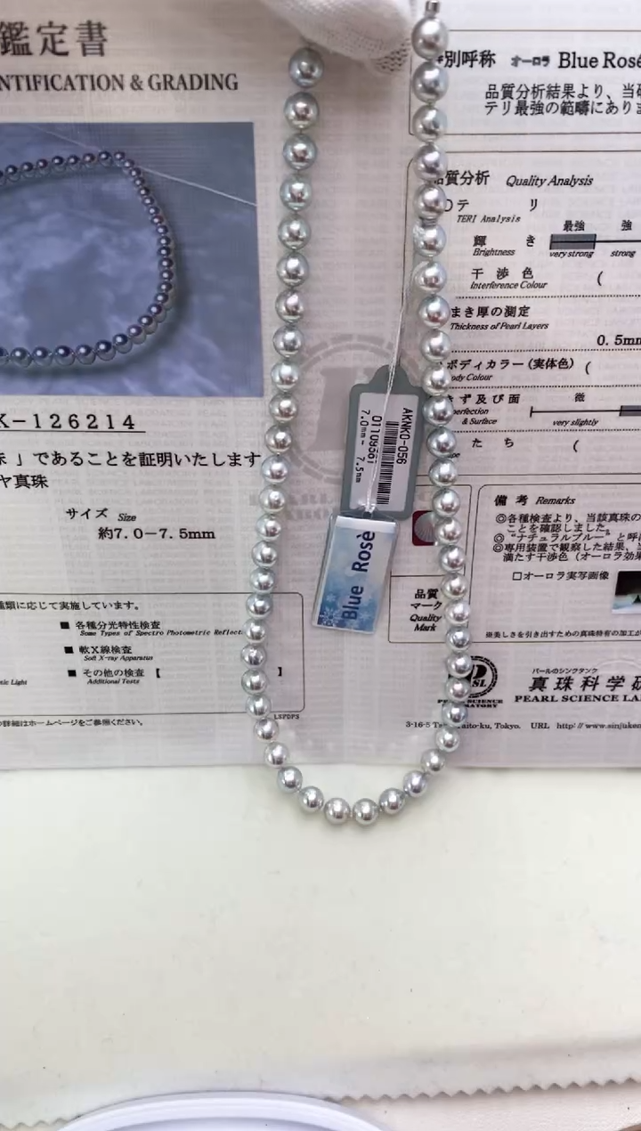 【闪购商品】海水珍珠项链未镶嵌7-7.5mm真多麻项链