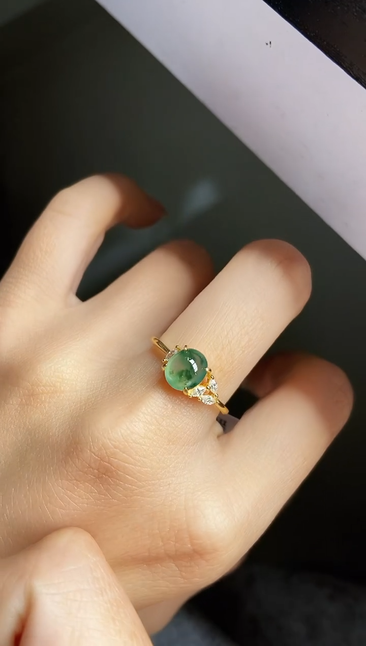 银S925镶嵌戒指翡翠12