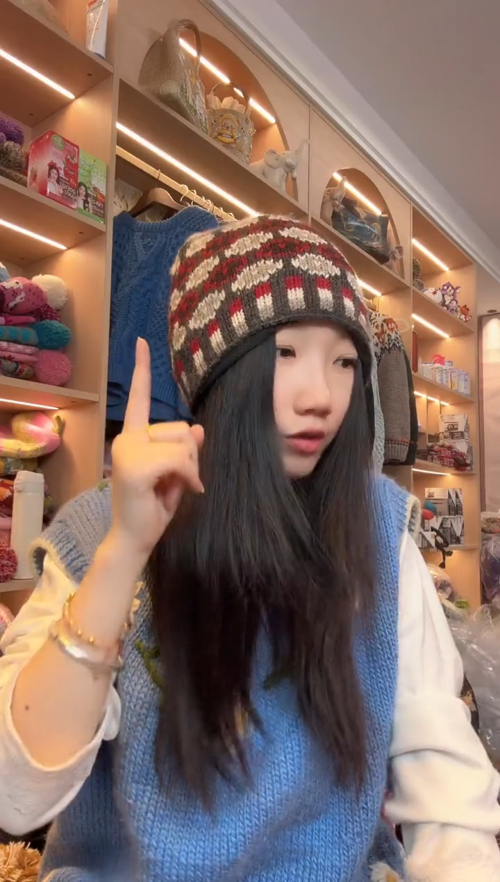 羊毛美利奴黑红色水母帽57以内