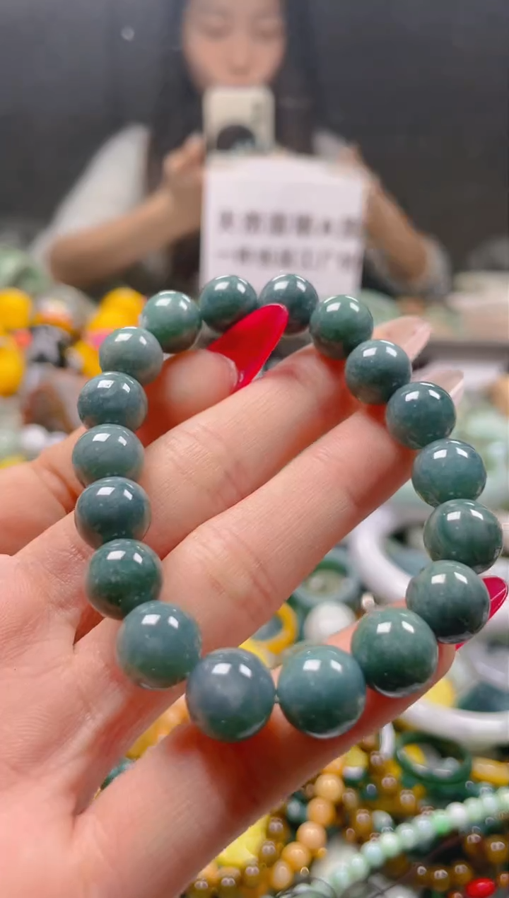 【闪购商品】翡翠颈饰未镶嵌10MM/M/翡翠A货一图一物