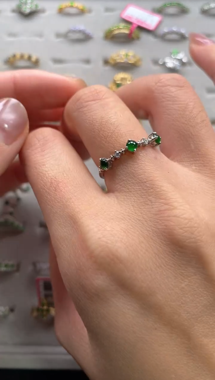 【闪购商品】翡翠戒指银S925镶嵌11111--1