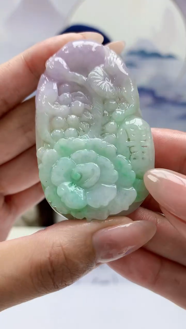 【闪购商品】定制翡翠未镶嵌0405MM-毛货挂件15