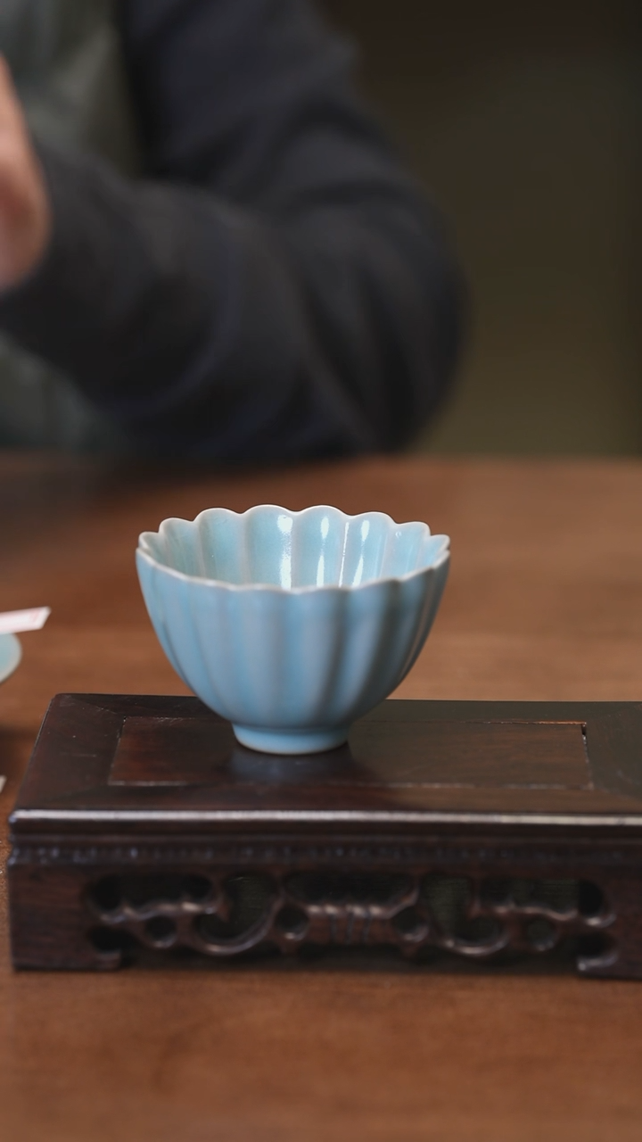 【闪购商品】Y宝丰宋官窑原产地汝瓷海棠杯