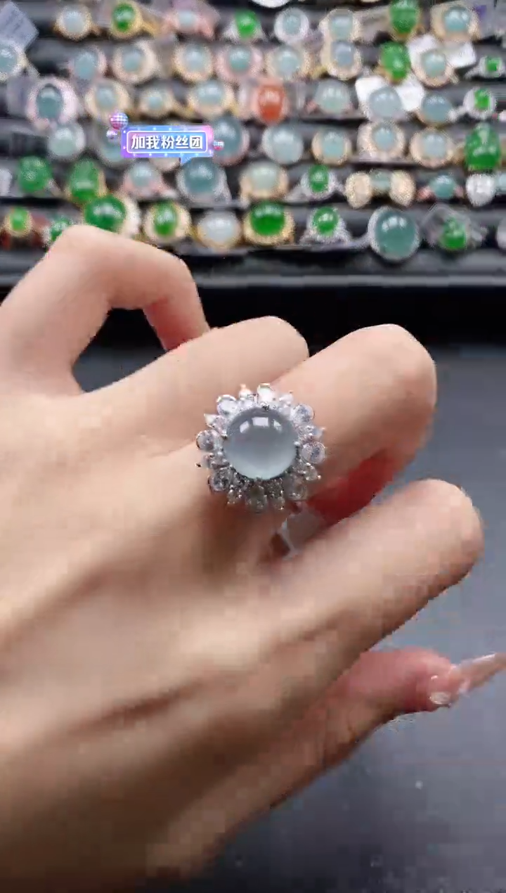 【闪购商品】翡翠戒指银S925镶嵌51151