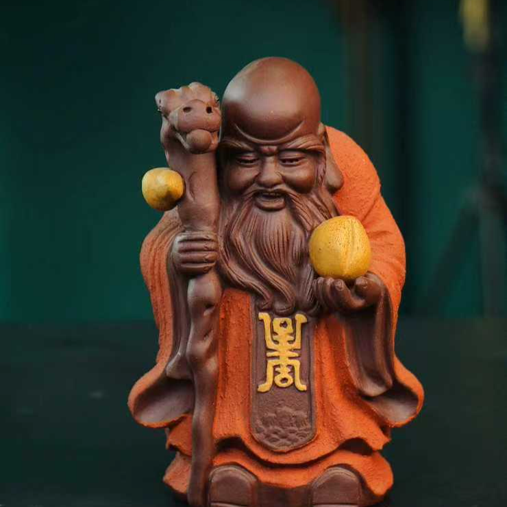 寿星公  宜兴摆件