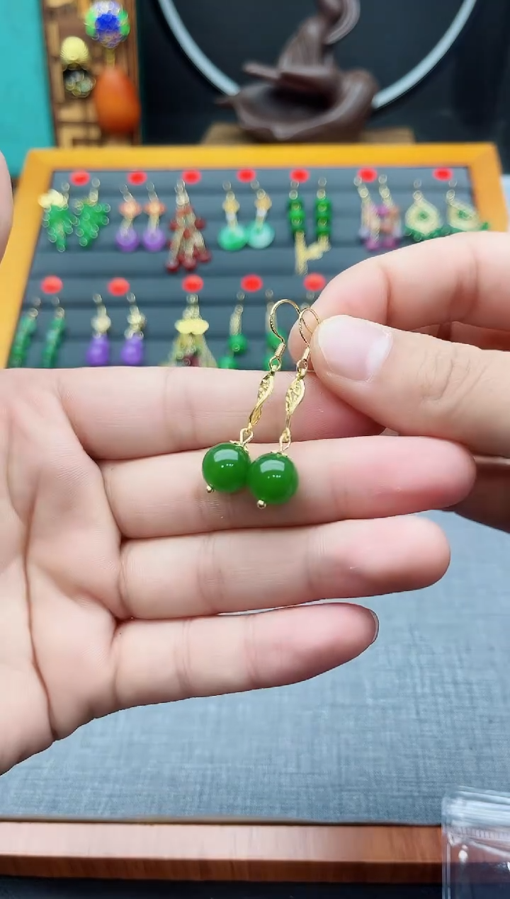 【闪购商品】玛瑙/玉髓耳钉银S925镶嵌437000