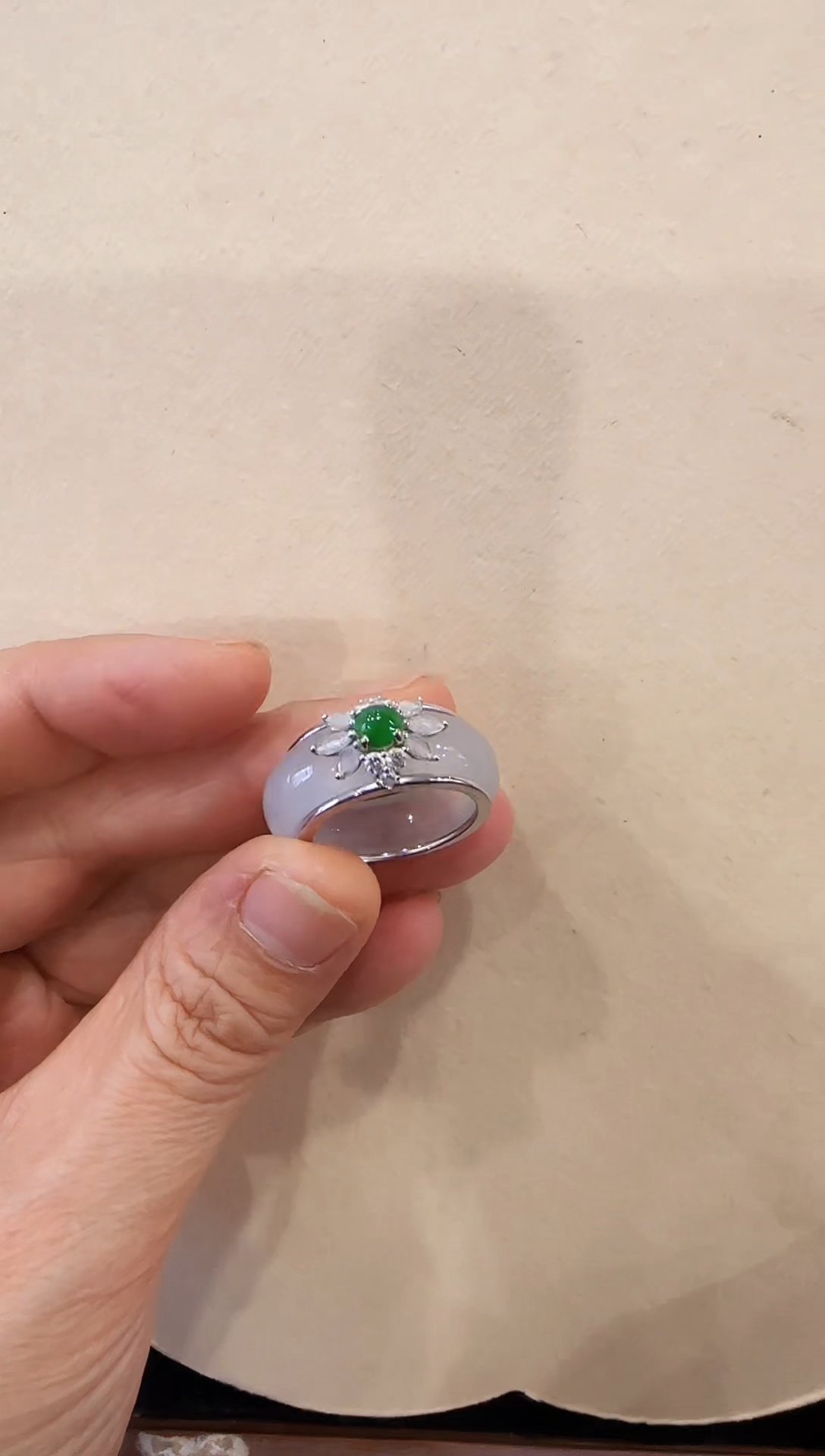 【闪购商品】翡翠戒指18K金镶嵌国风