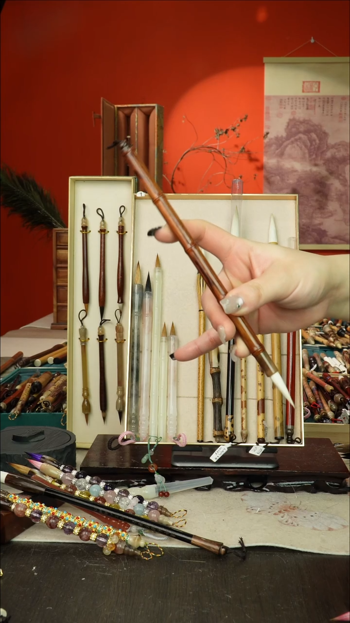 178号闪孤品高货毛笔链接 清水试笔 蘸墨不退