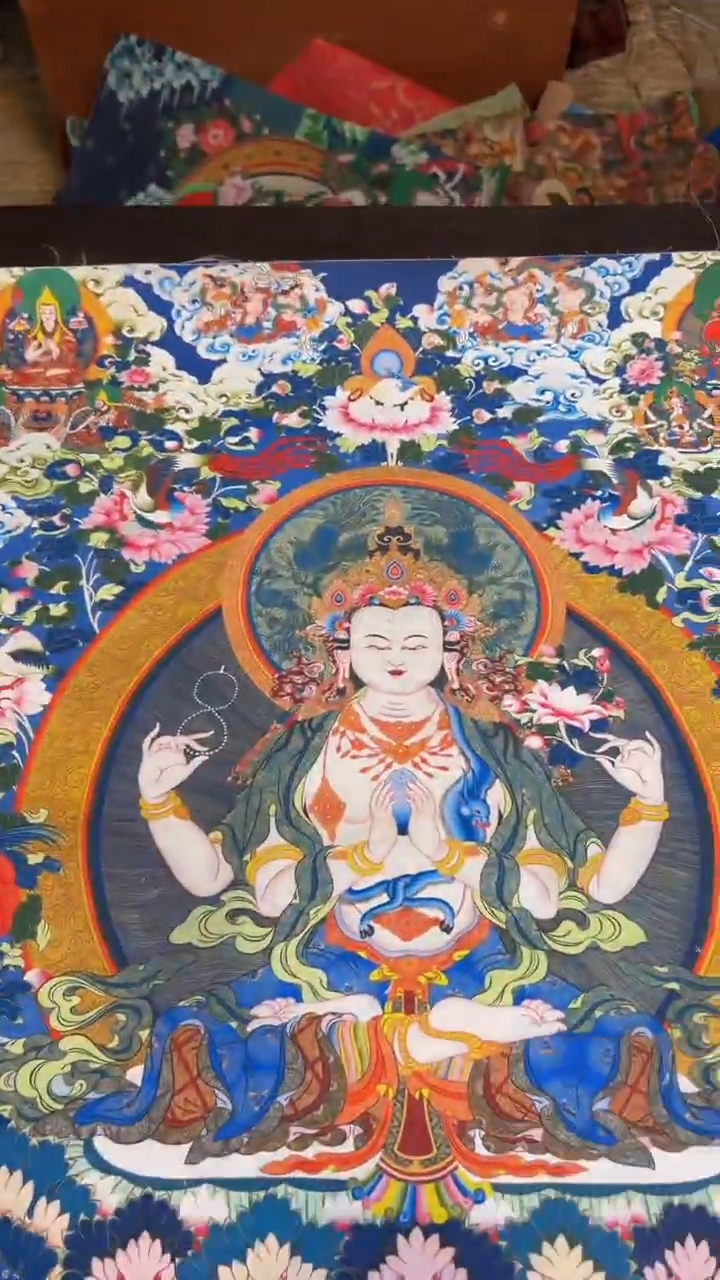 装裱画精品手绘唐卡链接--A142