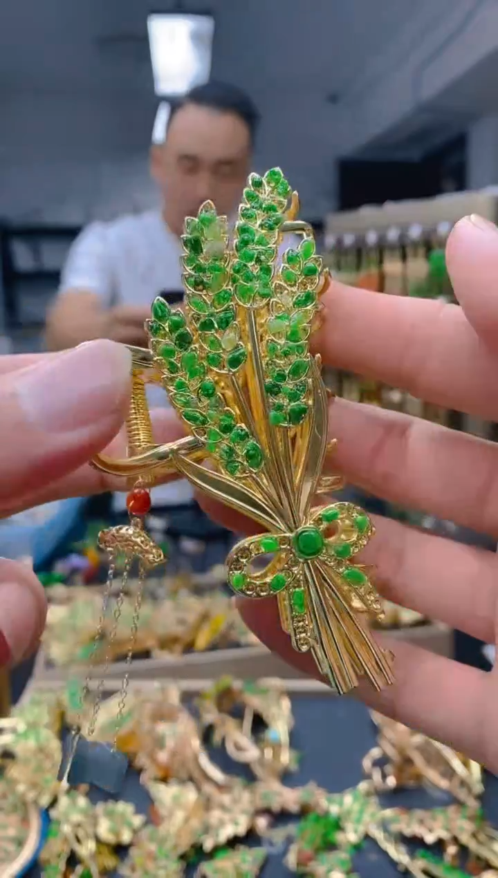 【闪购商品】翡翠耳饰合金097翡翠发簪