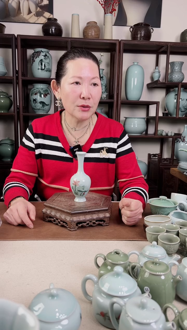 【闪购商品】杯釉中彩 台面花器（荷花）