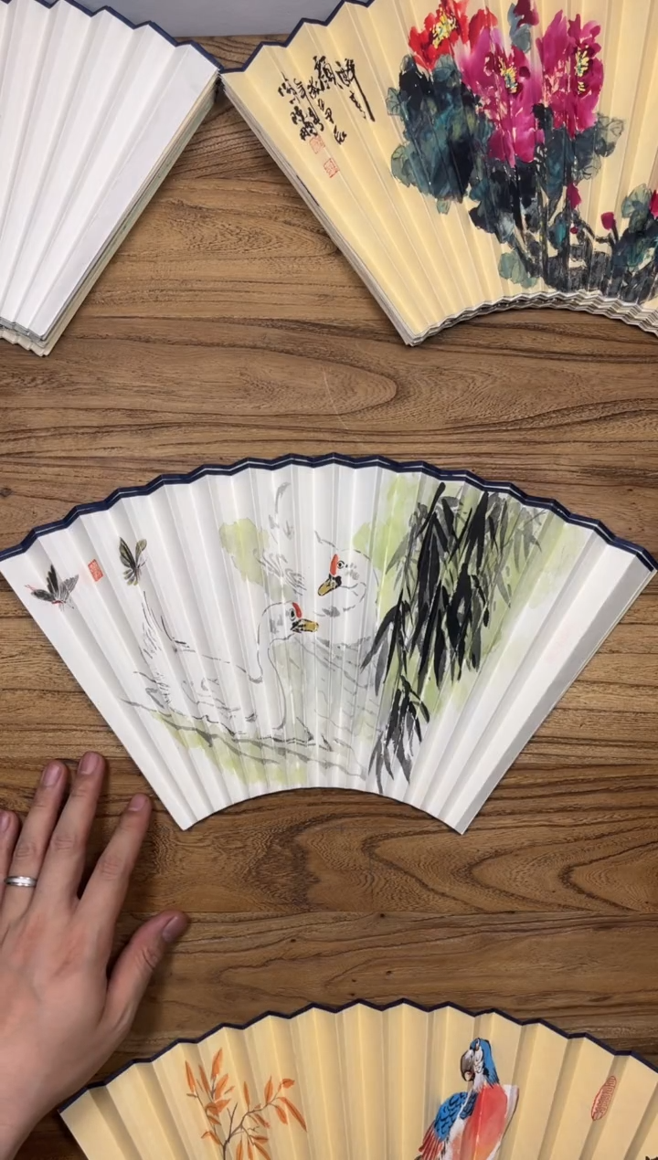 【闪购商品】扇子16方泽黎长物宣纸扇面