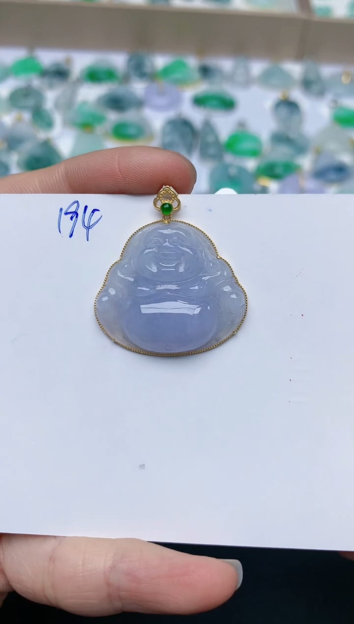 【闪购商品】翡翠颈饰18K金镶嵌天然翡翠A货    