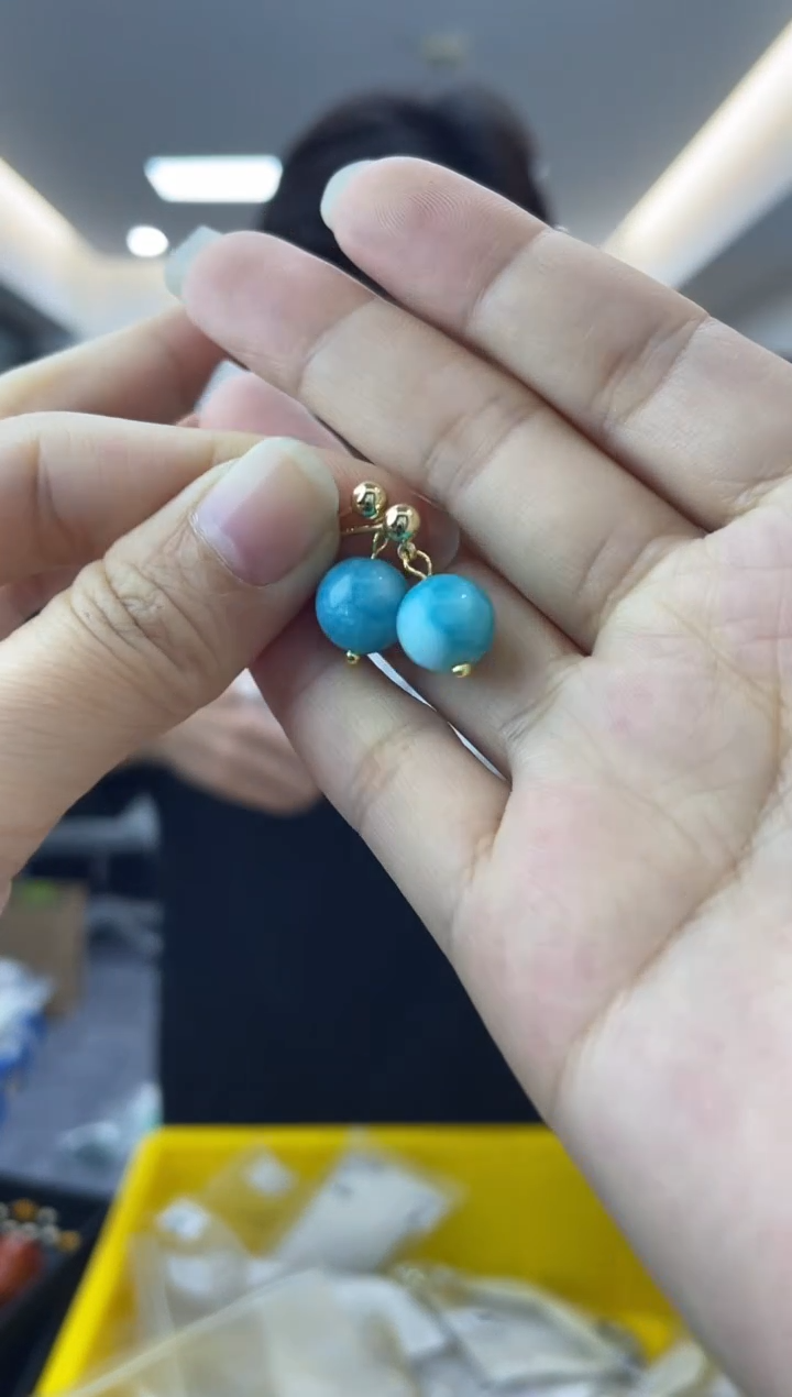 【闪购商品】针钠钙石（海纹石）耳饰未镶嵌多样性一件发货