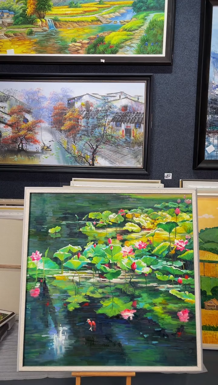 【闪购商品】油画96号 80*80 荷花-手绘油画