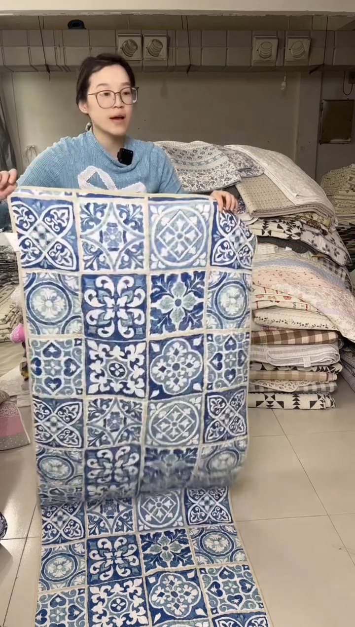 棉70*200青花瓷沙发垫