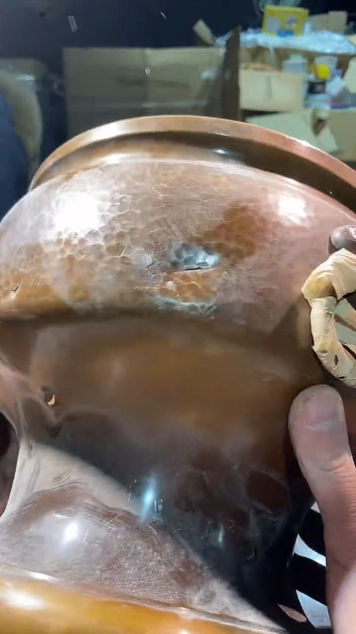 东红中古美术工艺品铜炉