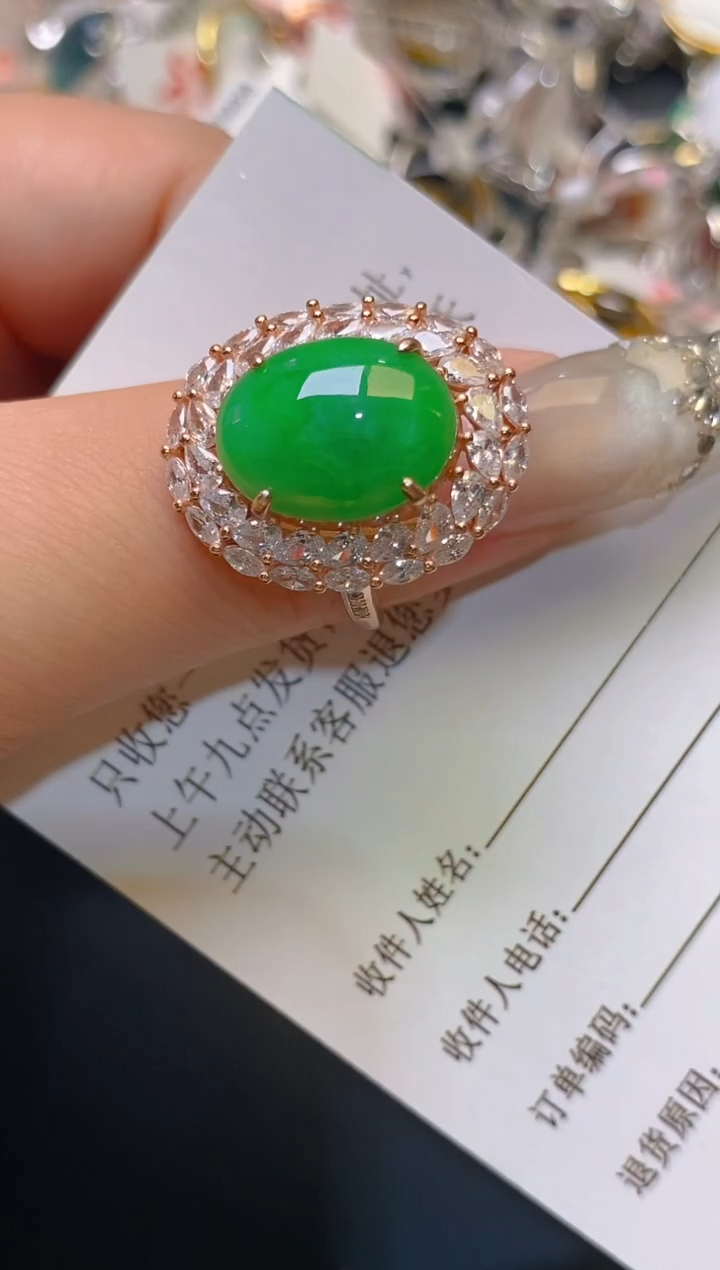 【闪购商品】翡翠耳饰银S925镶嵌天然A货翡翠1