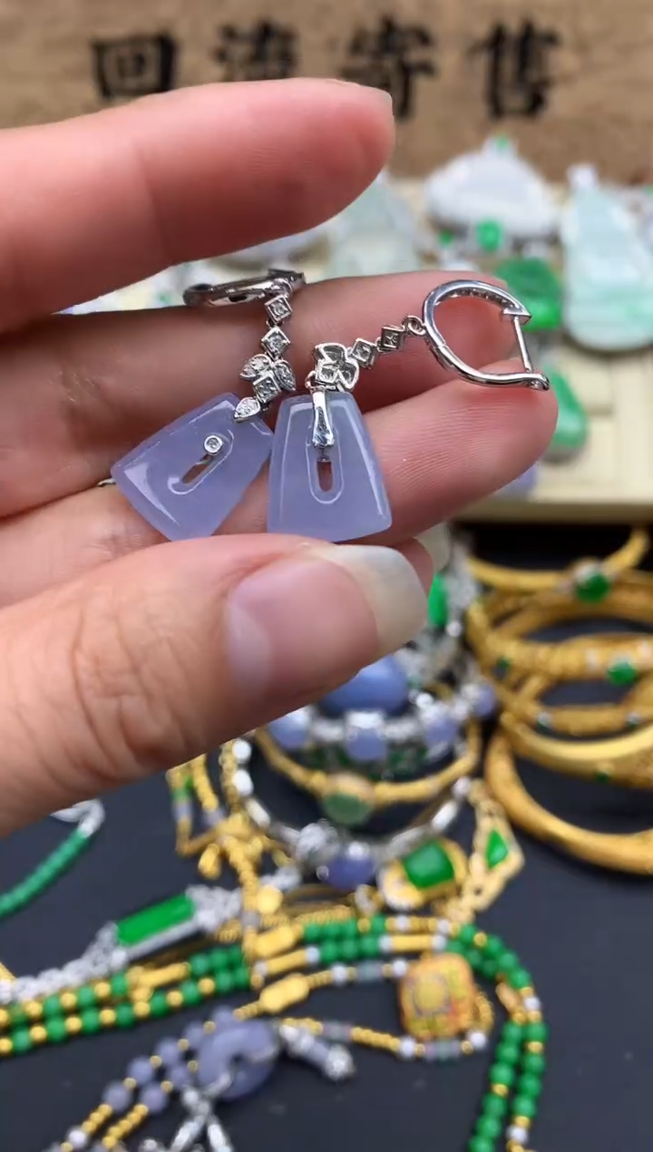 【闪购商品】翡翠耳饰18K金镶嵌637-中国好珍宝