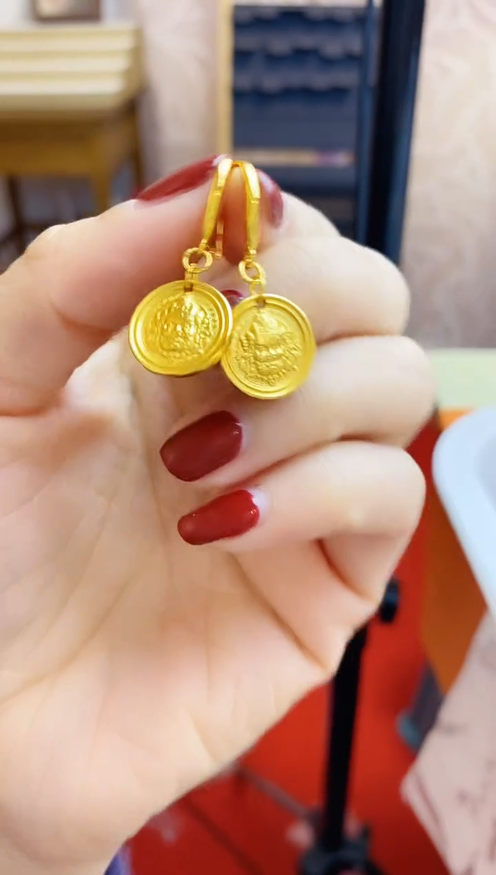 合金无050黄财神耳坠