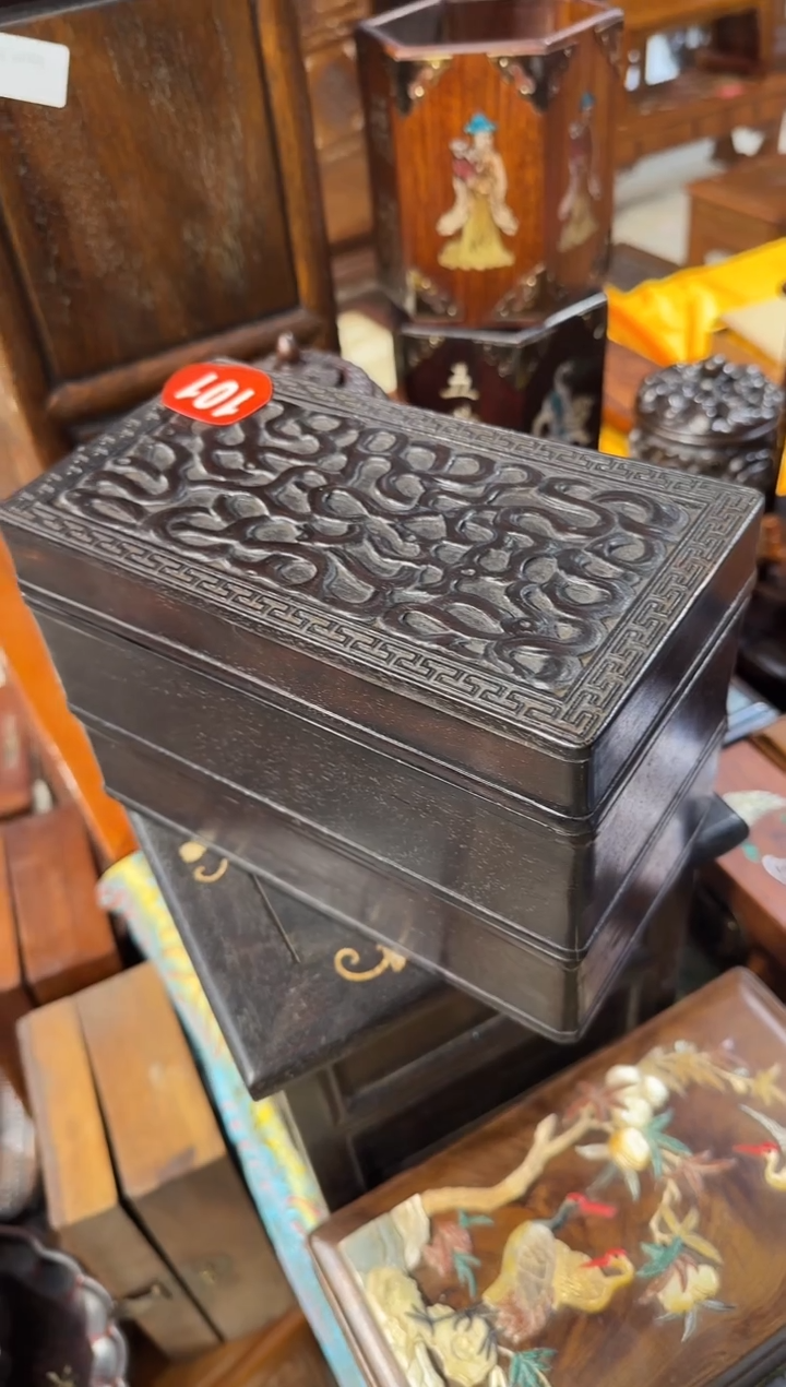 【闪购商品】木木艺紫檀路路通三层扣盒568.888