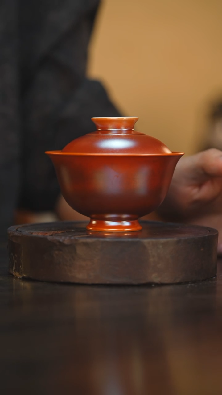 80柴房陶瓷柴烧盖碗