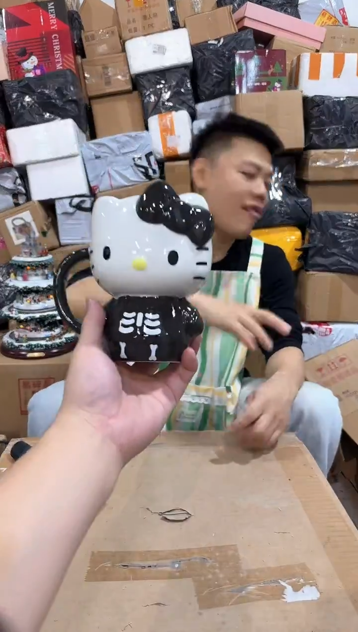 瓷片灰色kt全身杯