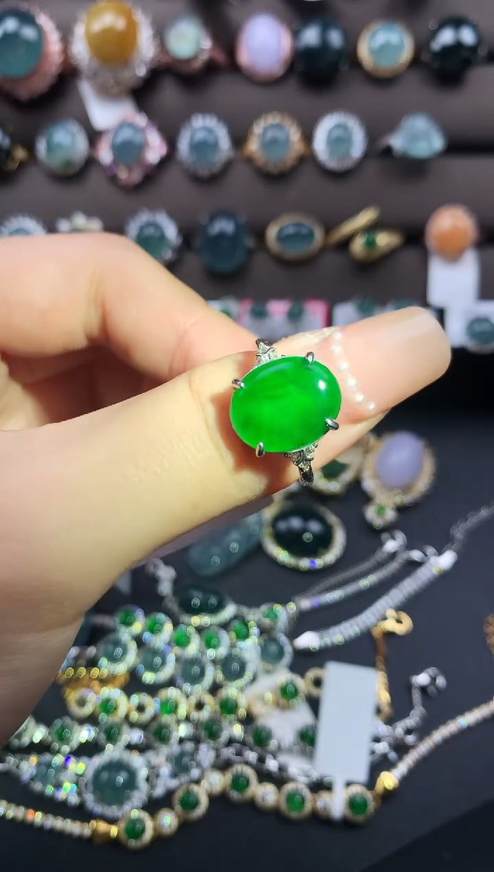 【闪购商品】翡翠戒指银S925镶嵌51241241