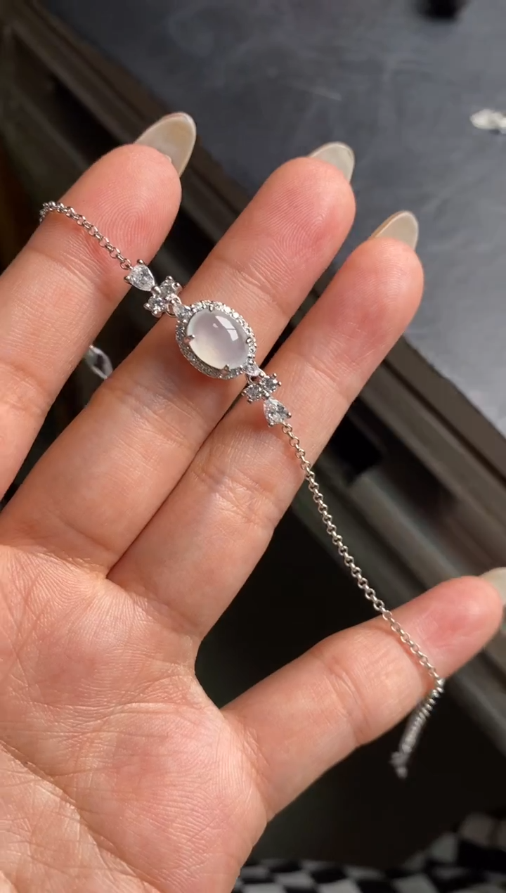 银S925镶嵌戒指翡翠天然A货翡翠