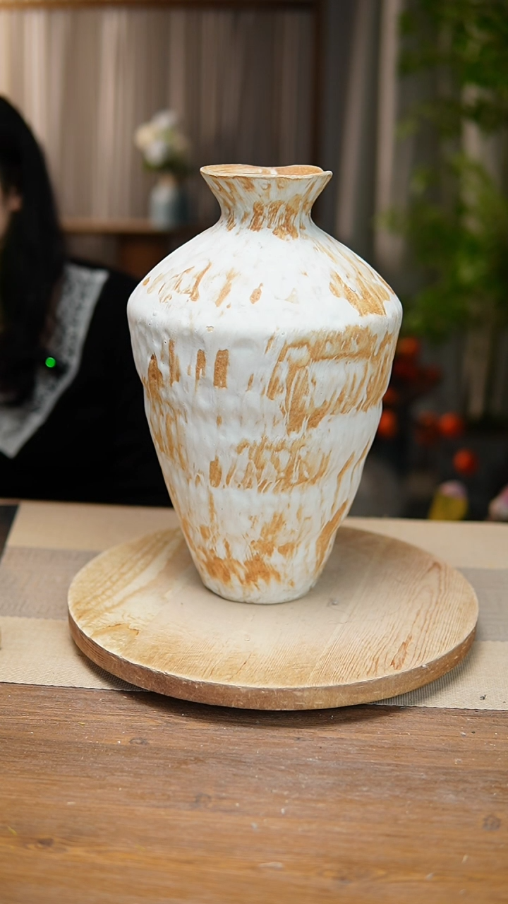 【闪购商品】陶瓷  花器诧寂黄高脚