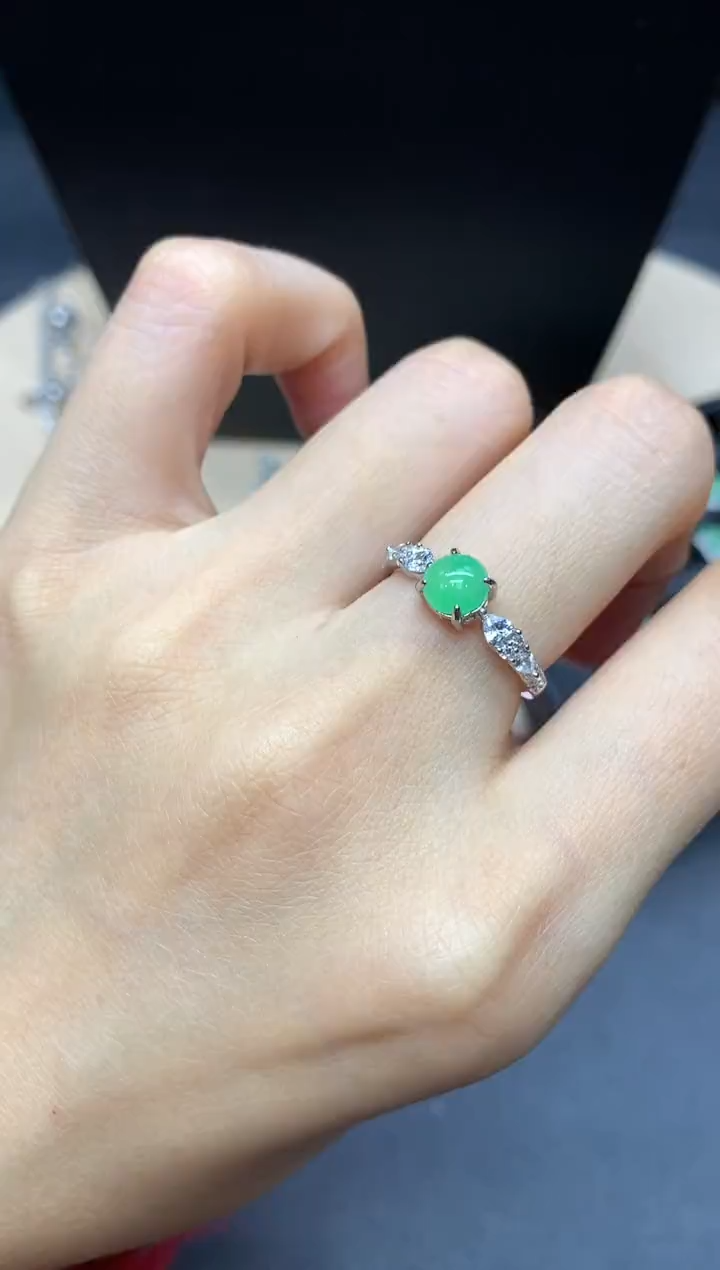 【闪购商品】翡翠戒指银S925镶嵌蛋面【无服务费】