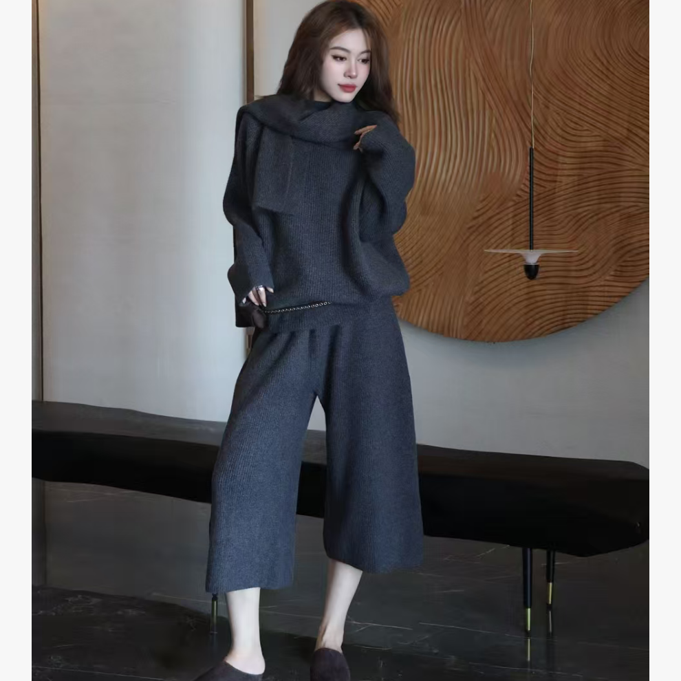 潮流款欧姐家爆款灰色套装