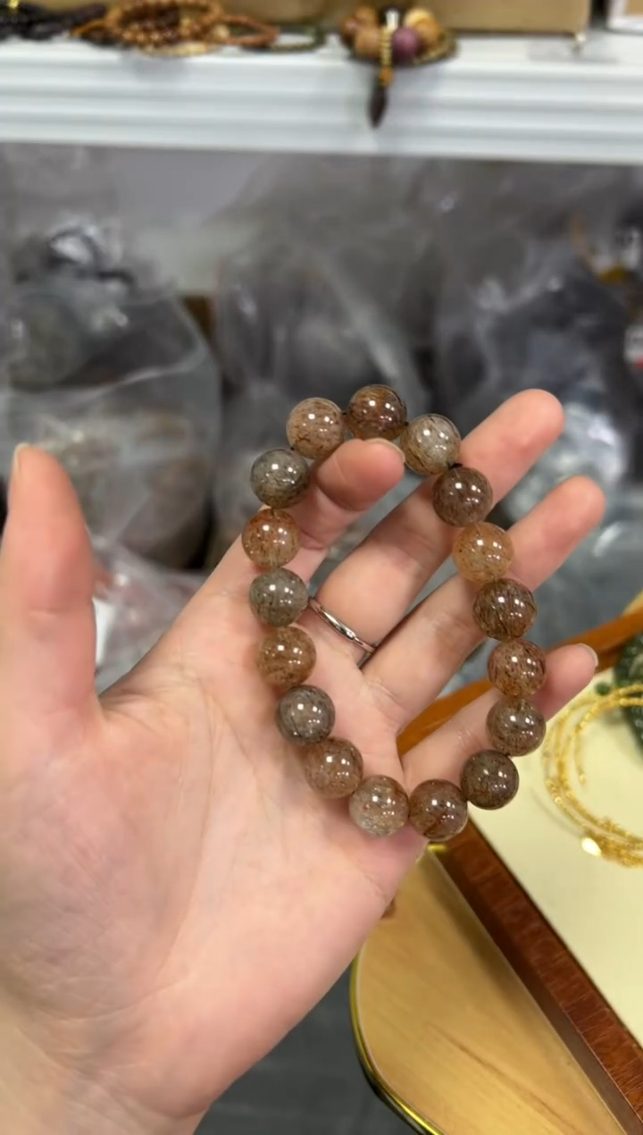 【闪购商品】水晶手链未镶嵌黑金超七圆珠手串[0162]