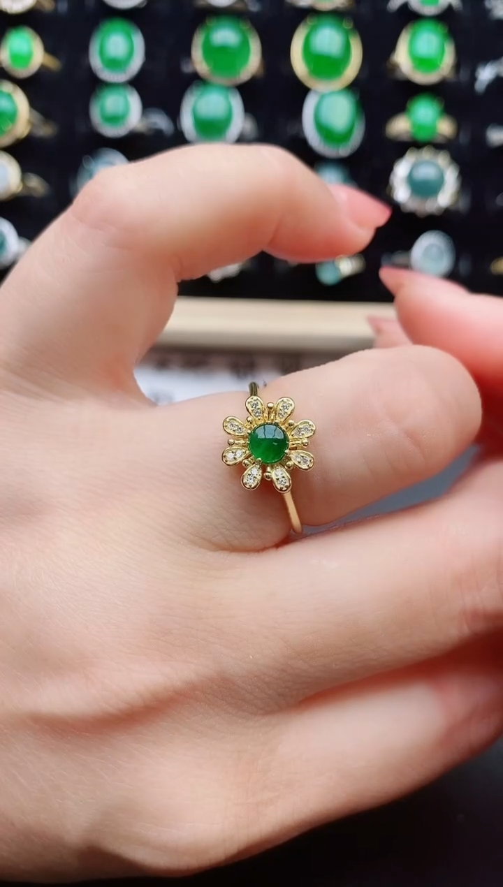 【闪购商品】翡翠戒指银S925镶嵌21212