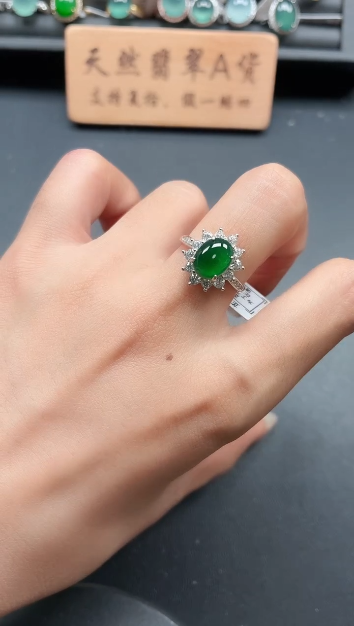 银S925镶嵌戒指翡翠11111