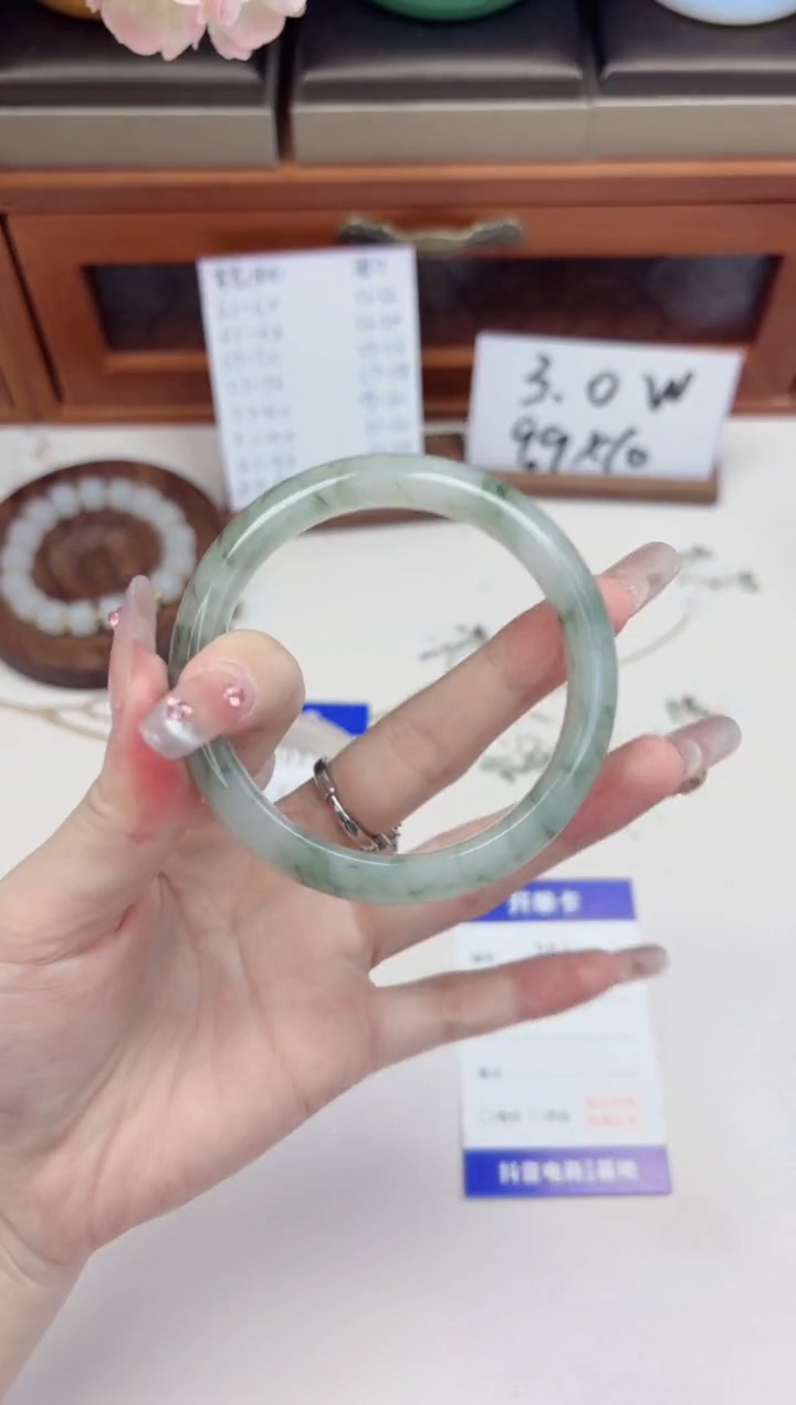 石英质玉手镯未镶嵌384-天山翠-圈口56