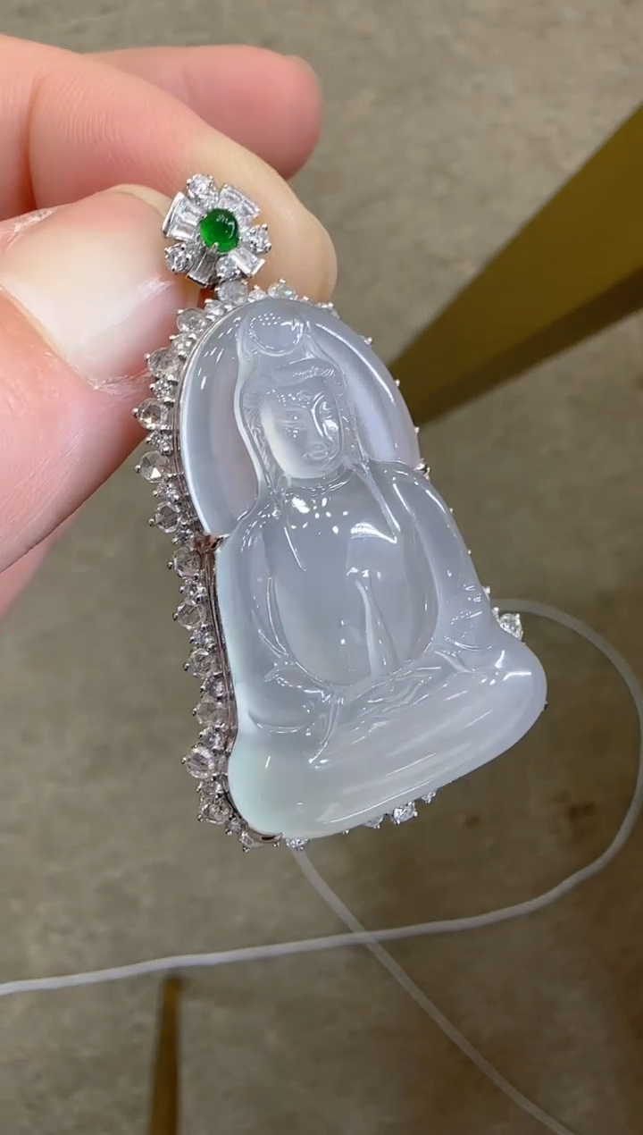 【闪购商品】翡翠吊坠(不含链)18K金镶嵌团购多样性发一件