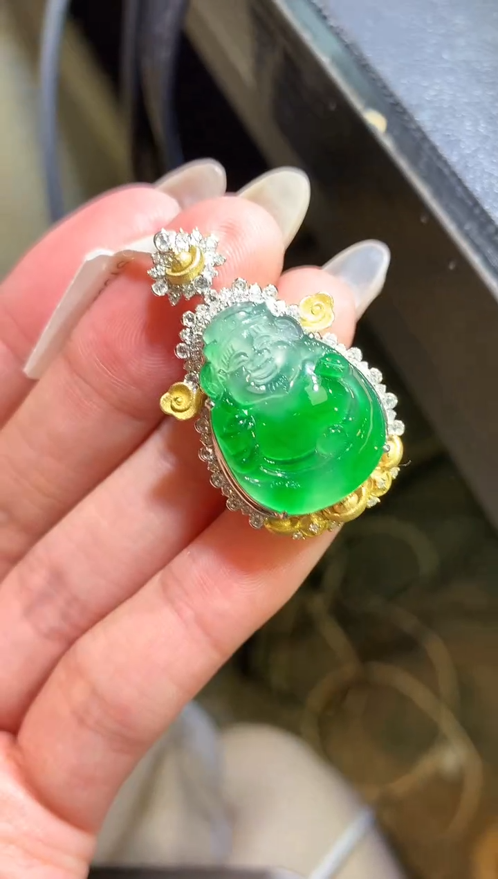 【闪购商品】翡翠吊坠(不含链)18K金镶嵌159（无鉴赏