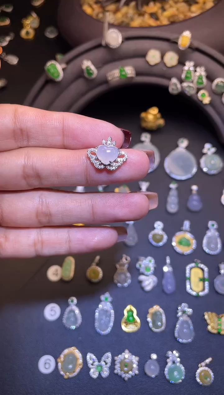 吊坠(不含链)银S925镶嵌翡翠1