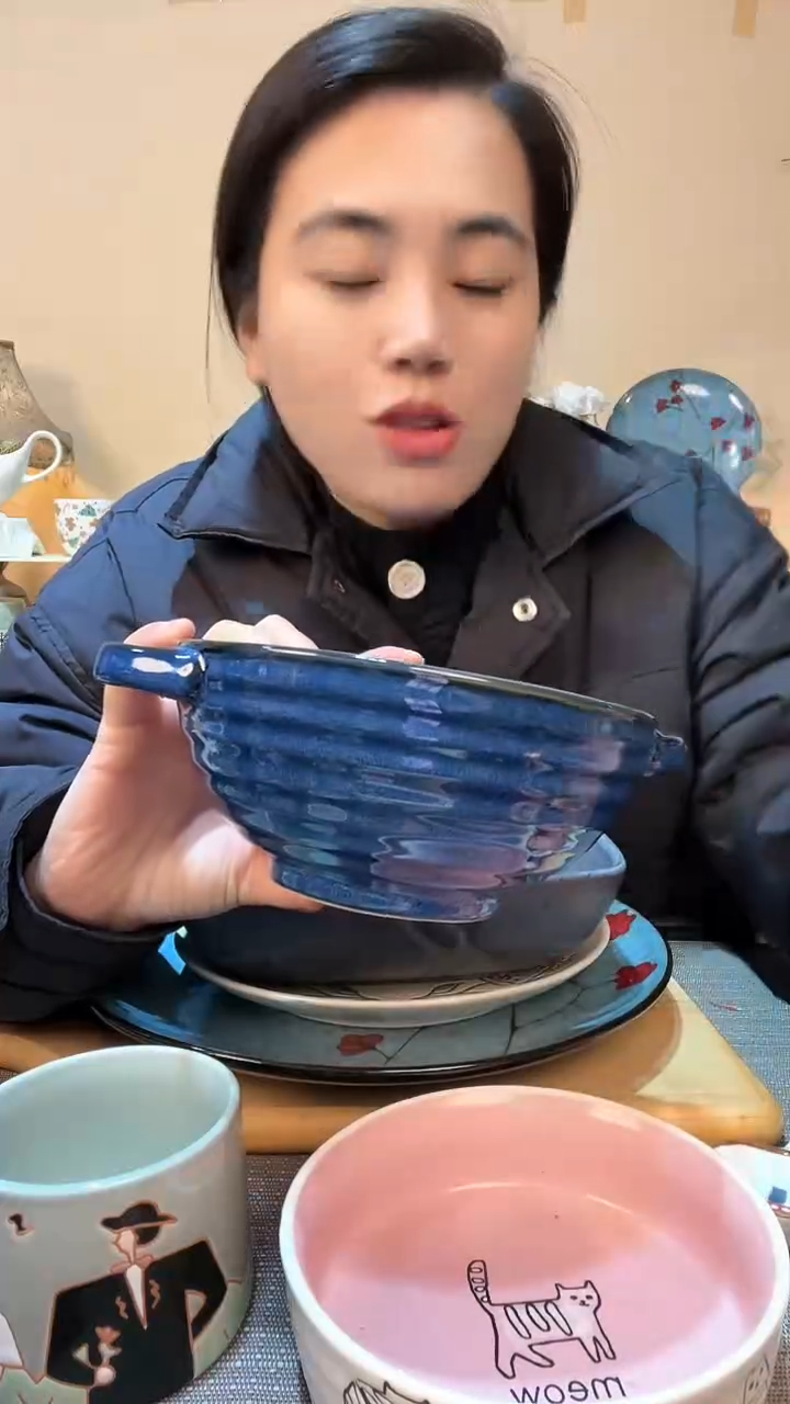 【闪购商品】瓷片双耳碗 微瑕介意勿拍