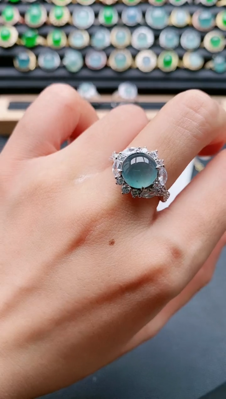 【闪购商品】翡翠戒指银S925镶嵌111111111