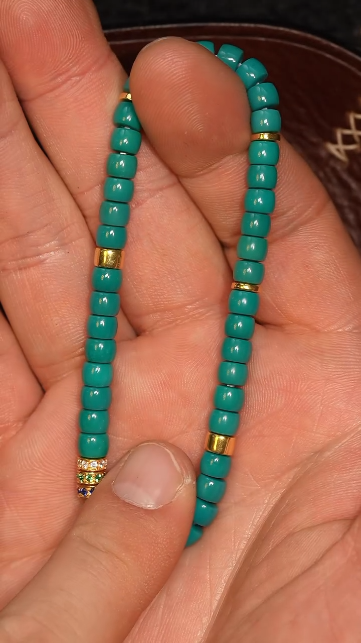 未镶嵌绿松石套链冲赛康胡子哥，DIY一156