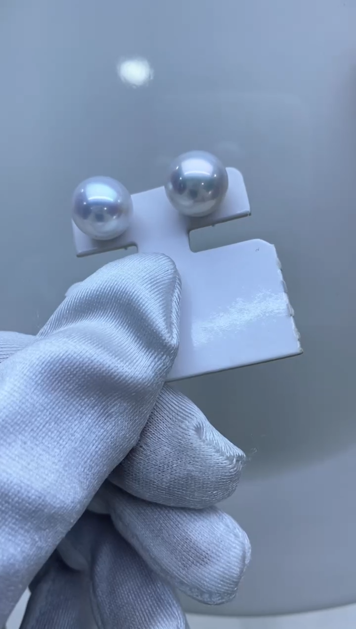 【闪购商品】淡水珍珠耳钉银S925镶嵌11-12