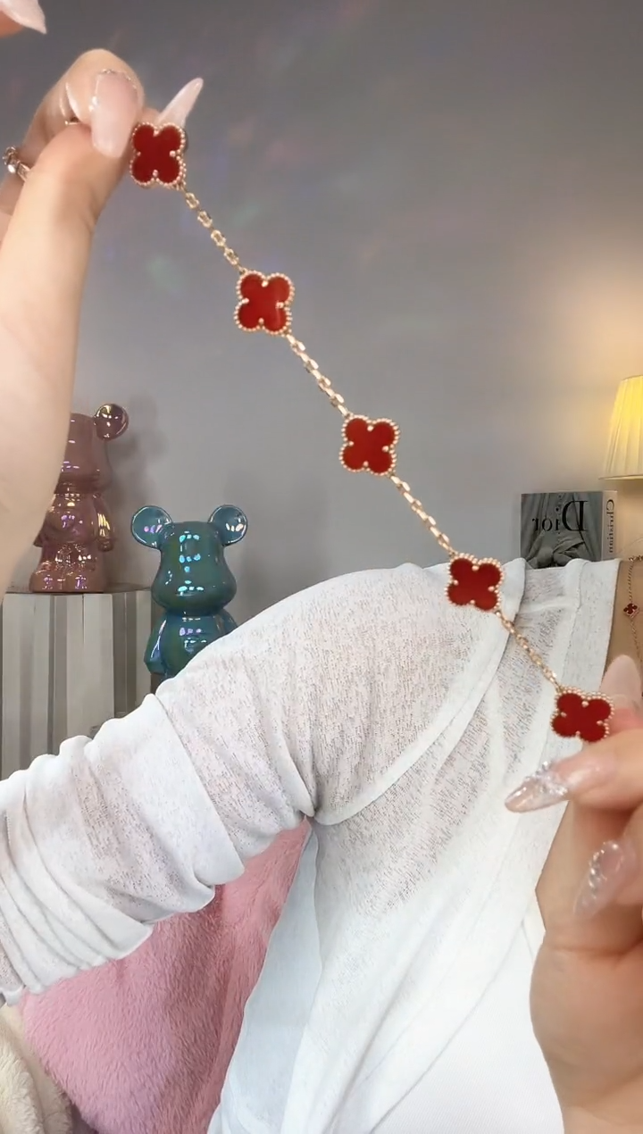 【闪购商品】玛瑙/玉髓手链18K金镶嵌玫瑰金手链