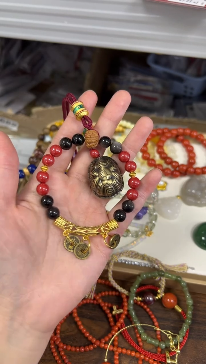 天然辰砂银曜朱砂富甲设计款车挂件[49]