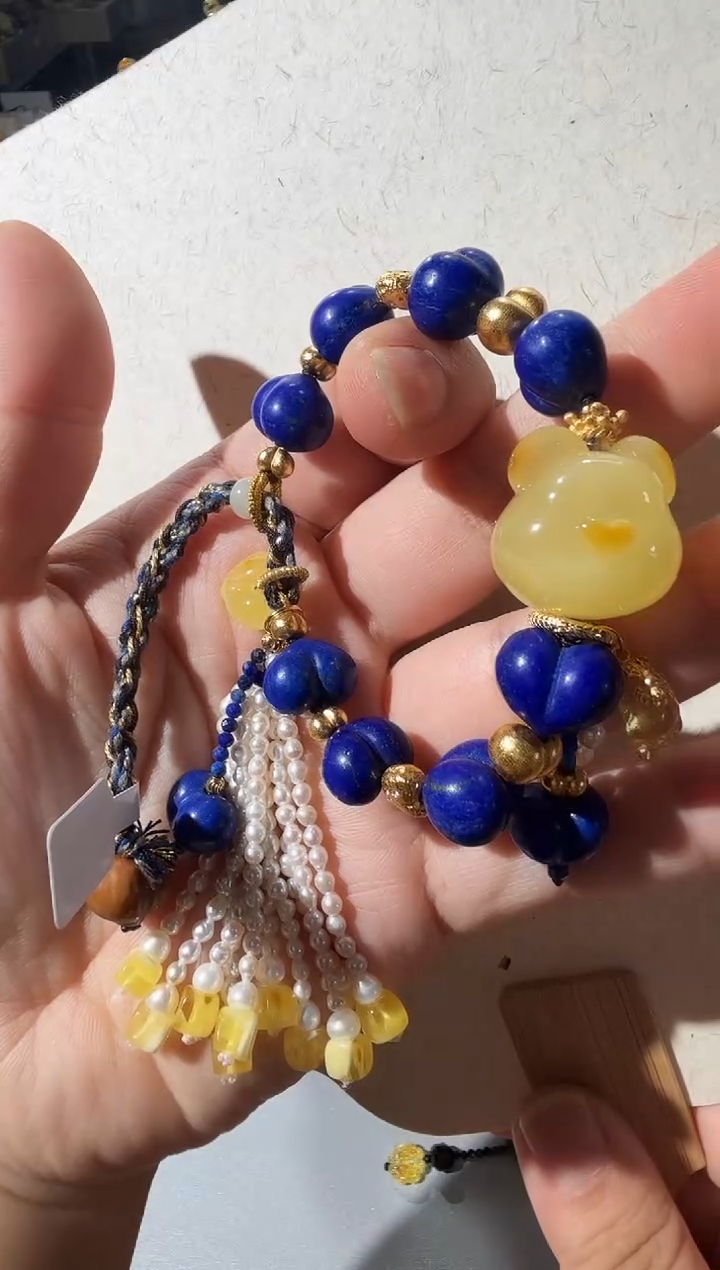 手链蜜蜡未镶嵌蜜蜡小熊手链